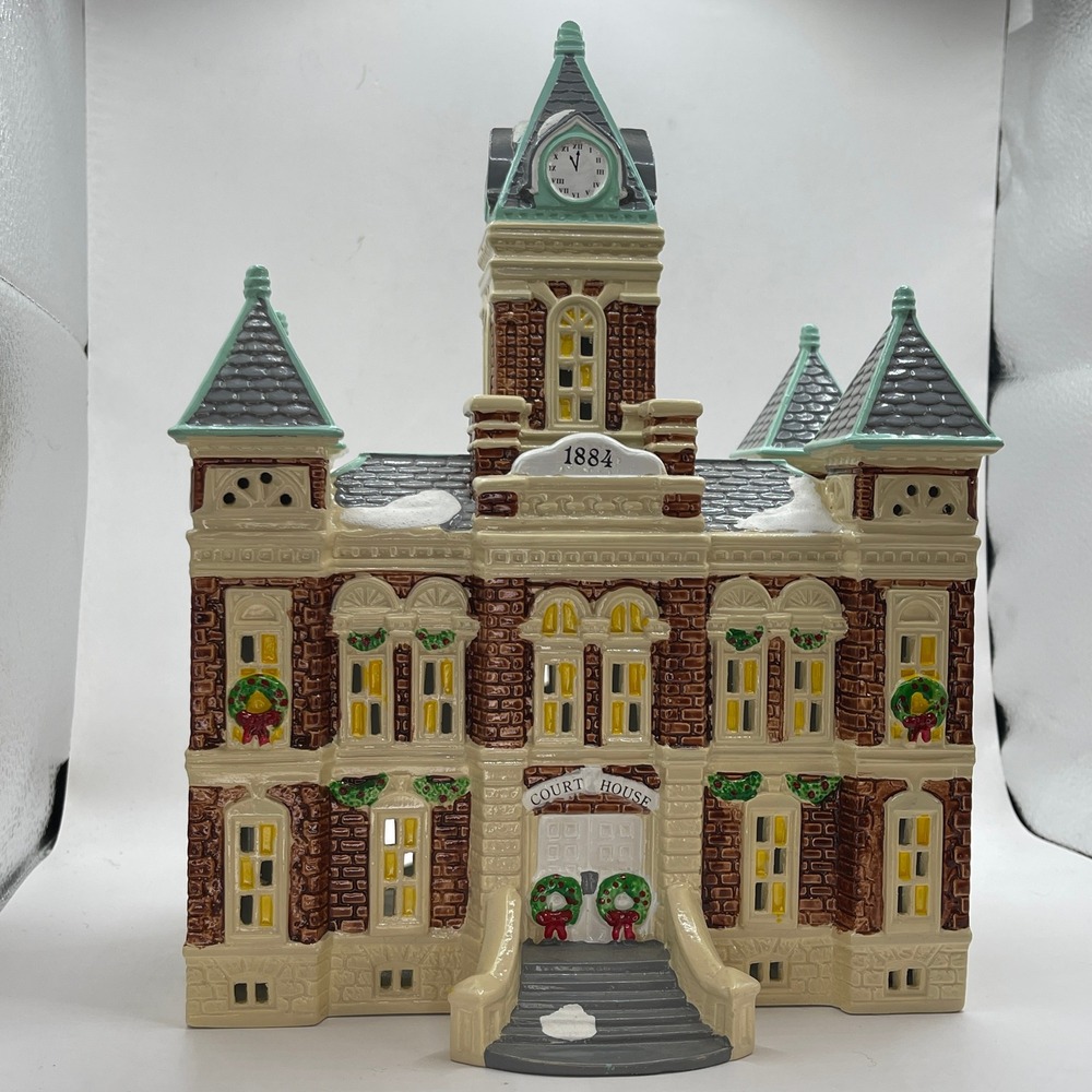 Department 56 Snow Village County Courthouse 1884 Lighted Building 5144-6 1989 - Picture 2 of 7